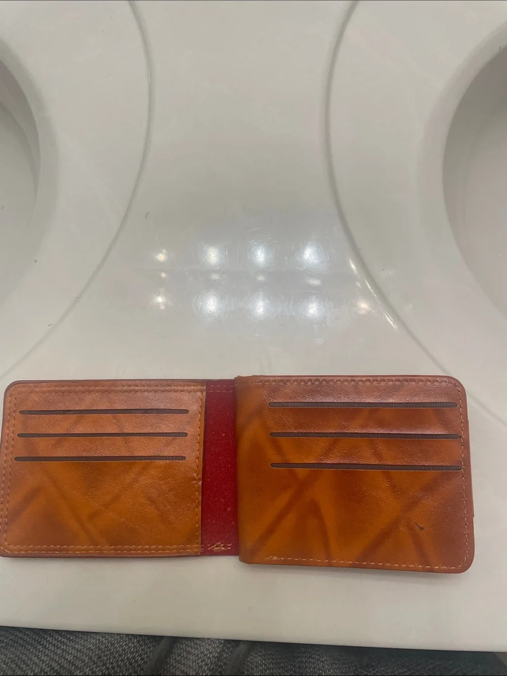 Novelty $100 Bill Leather Wallet - Brown and Black